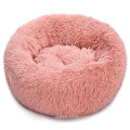 Long faux fur fabric dog bed comfortable  round dog bed super soft washable pet cushion bed